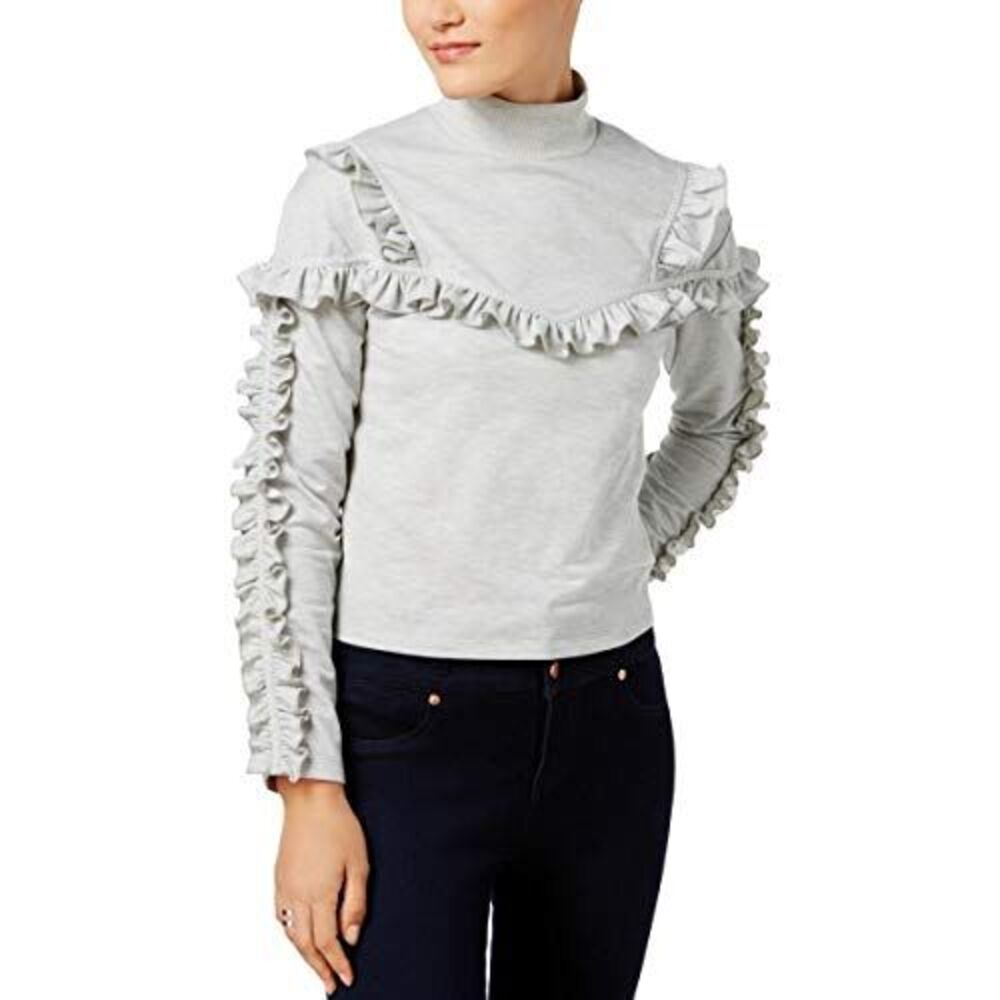 Buffalo David Bitton Ripley Ruffled Mock Neck Top - Picture 2 of 3